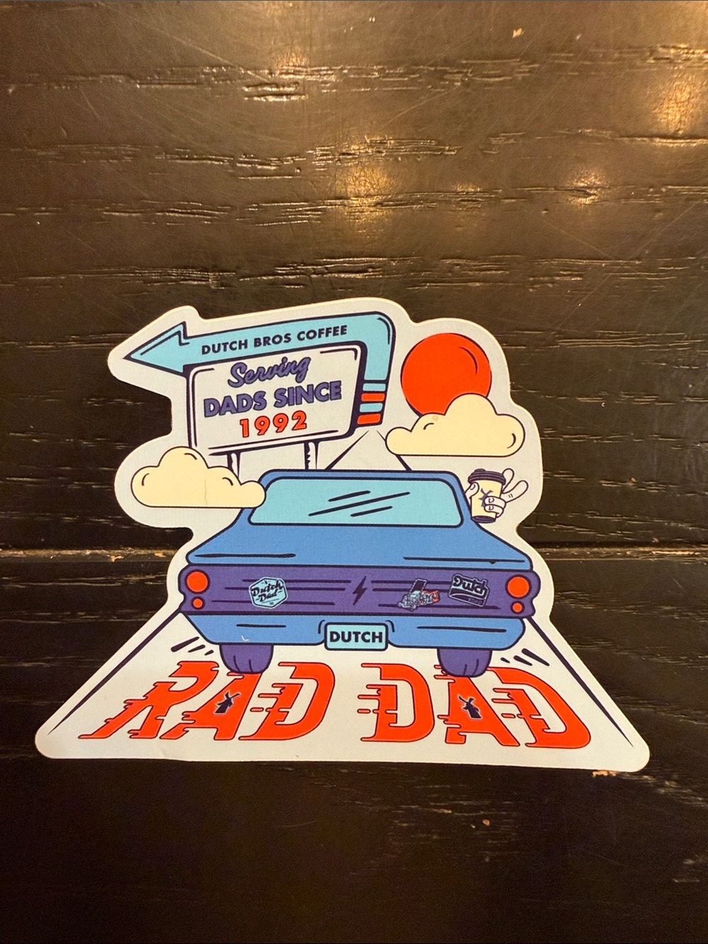 Dutch Bros Blue & Orange Retro Car Sticker